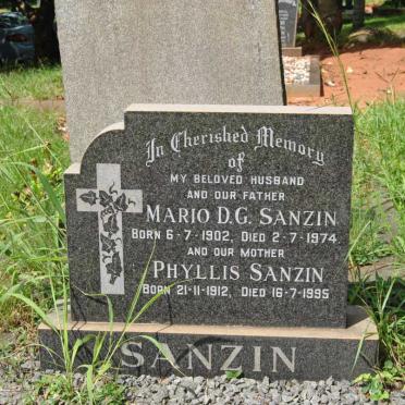 SANZIN Mario D.G. 1902-1974 &amp; Phyllis 1912-1995