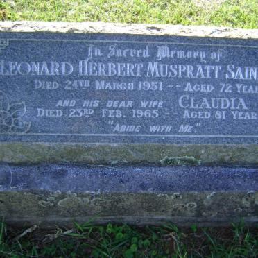 SAINSBURY Leonard Herbert Muspratt -1951 &amp; Claudia -1965