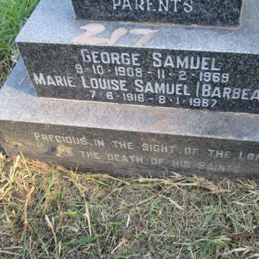 SAMUEL George 1908-1969 &amp; Marie Louise BARBEAU 1916-1987