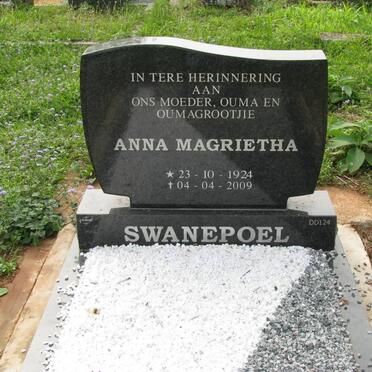 SWANEPOEL Victor Jacobus 1952- &amp; Maria Johanna Sophia 1953-2011 :: SWANEPOEL Anna Magrietha 1924-2009