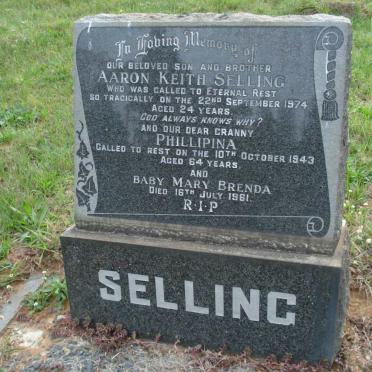 SELLING Phillipina -1943 :: SELLING Aaron Keith -1974 :: SELLING Mary Brenda -1961