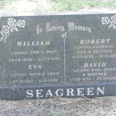 SEAGREEN William 1908-1960 &amp; Eva 1912-1996 :: SEAGREEN Robert 1938-1961 :: SEAGREEN David 1934-1988