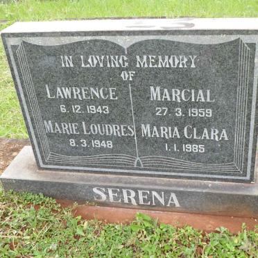 SERENA Lawrence -1943 :: SERENA Marie Loudres -1948 :: SERENA Marcial -1959 :: SERENA Maria Clara -1985