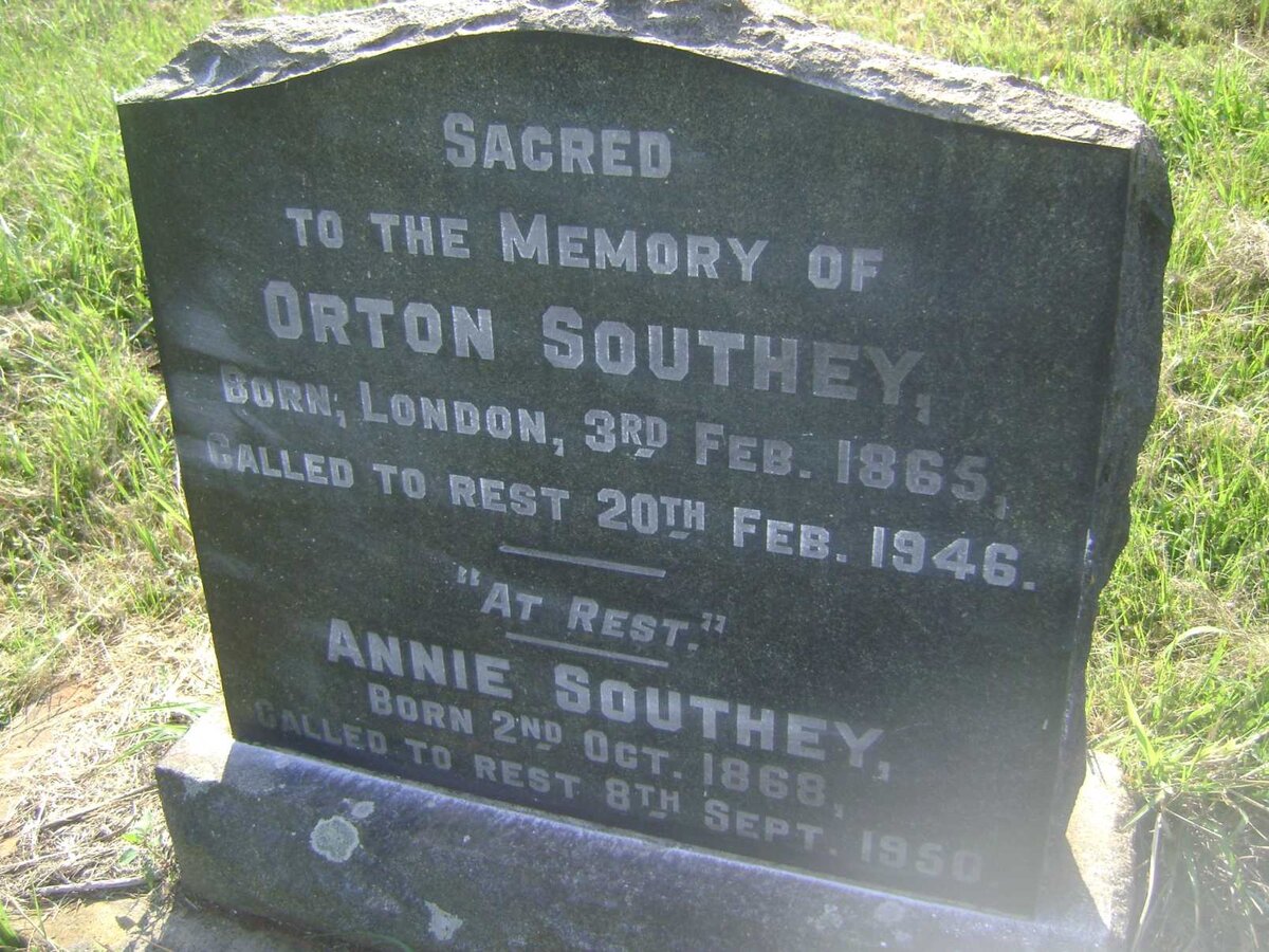 SOUTHEY Orton 1865-1946 &amp; Annie 1868-1950
