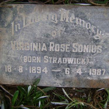SONIUS Virginia Rose nee STRADWICK 1894-1987