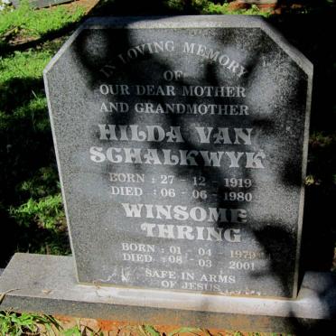 SCHALKWYK Hilda, van 1919-1980 :: SCHALKWYK Winsome Thring, van 1979-2001