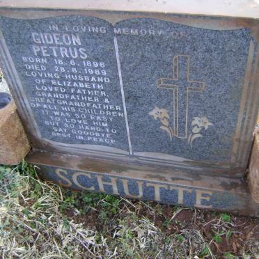 SCHUTTE Gideon Petrus 1896-1989