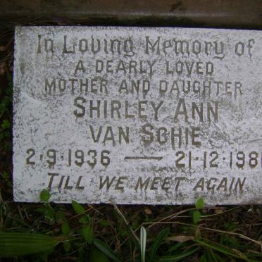 SCHIE Shirley Ann, van 1936-1981