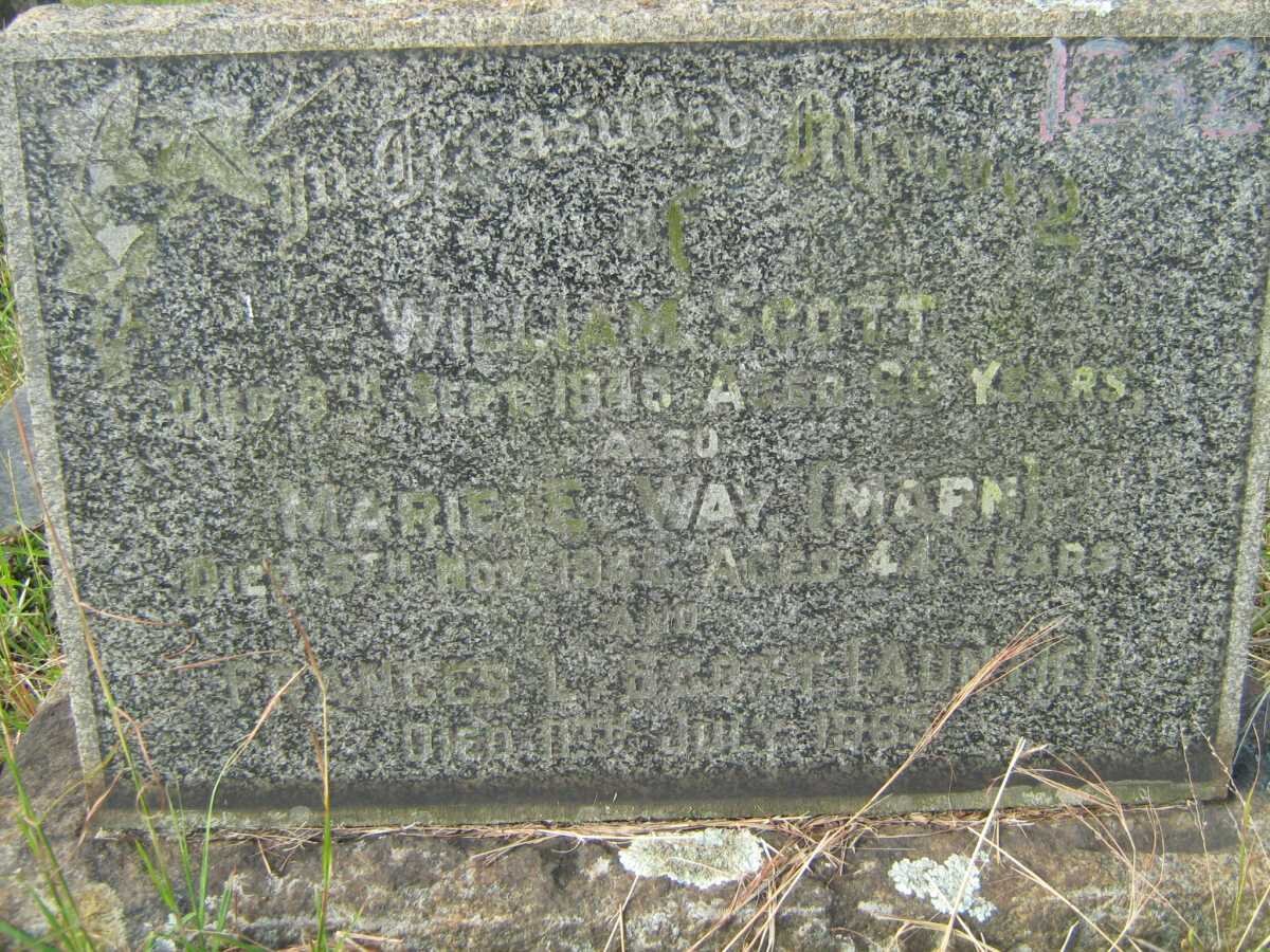 SCOTT William -1948 &amp; Frances L. -1965 :: WAY Marie E. 1943