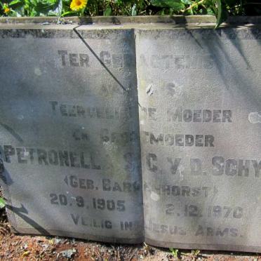 SCHYFF Petronella S.C., v.d. BARDENHORST 1905-1970