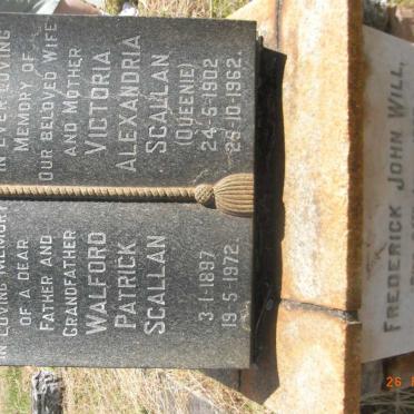 SCALLAN Walford Patrick 1897-1972 &amp; Victoria Alexandria 1902-1962 :: WILL Frederick John -1927