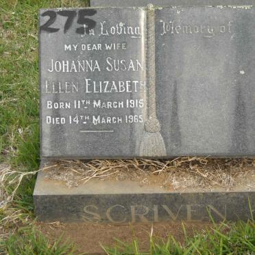 SCRIVEN Johanna Susan Ellen Elizabeth 1915-1965
