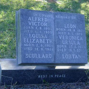 SCULLARD Alfred Victor 1905-1950 &amp; Louisa Elizabeth 1906-1958 :: LORTAN Leon 1931-1979 &amp; Veronica Ursula 1934-2001