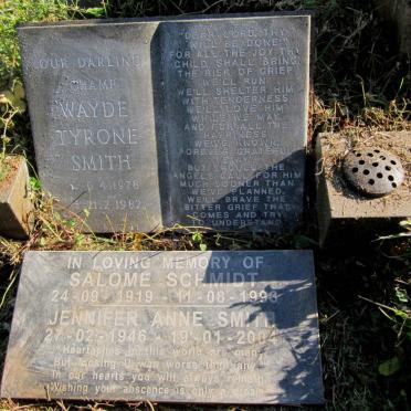 SCHMIDT Salome 1919-1993 :: SMITH Jennifer Anne 1946-2004 :: SMITH Wayde Tyrone 1978-1982