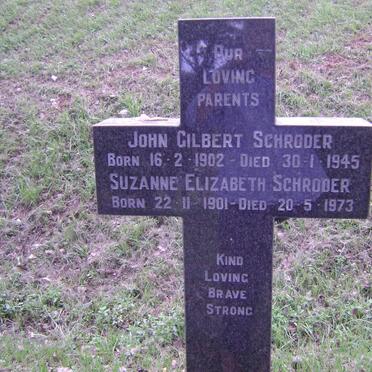 SCHRODER John Gilbert 1902-1945 &amp; Suzanne Elizabeth 1901-1973