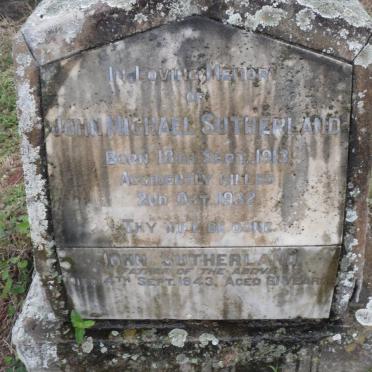 SUTHERLAND John -1943 :: SUTHERLAND John Michael 1913-1932