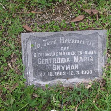 SNYMAN Gertruida Maria 1903-1988
