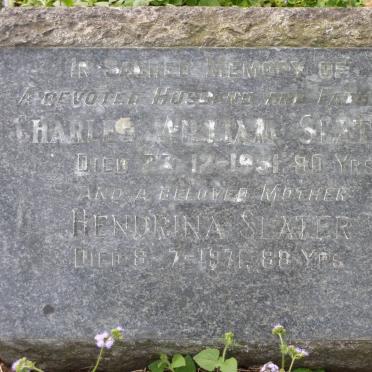 SLATER Charles William -1951 &amp; Hendrina -1971
