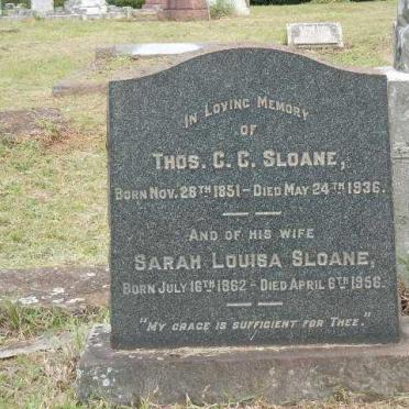 SLOANE Thos. C.C. 1851-1936 &amp; Sarah Louisa 1862-1956