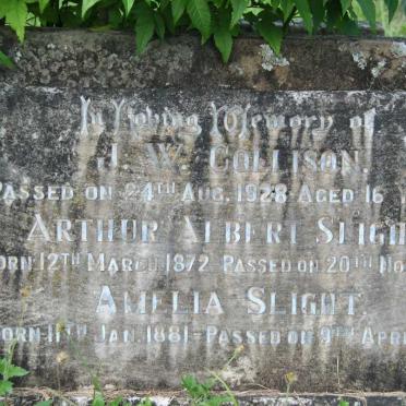 SLIGHT Arthur Albert 1872-1944 &amp; Amelia 1881-1961 :: COLLISON J.W. -1928 