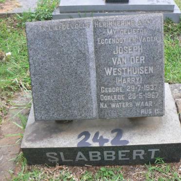 SLABBERT Joseph van der Westhuisen 1937-1967