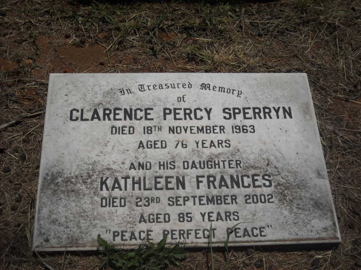 SPERRYN James Neville -1922 &amp; Eliza Newson -1940 :: SPERRYN Clarence Percy -1963 :: SPERRYN Kathleen Francis -2002