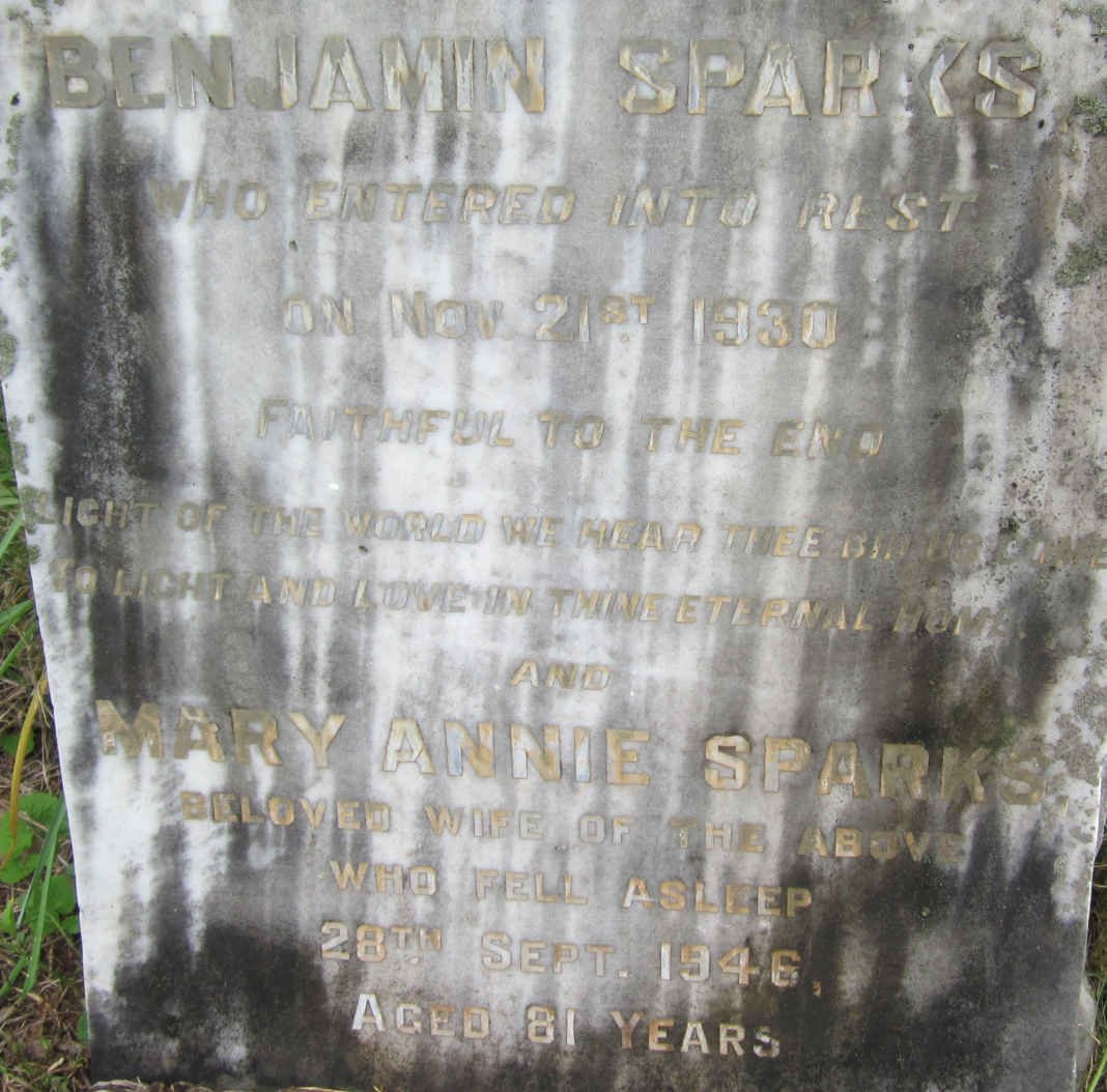 SPARKS Benjamin -1930 &amp; Mary Annie -1946