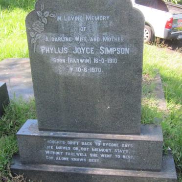 SIMPSON Phyllis Joyce nee HARWIN 1910-1970
