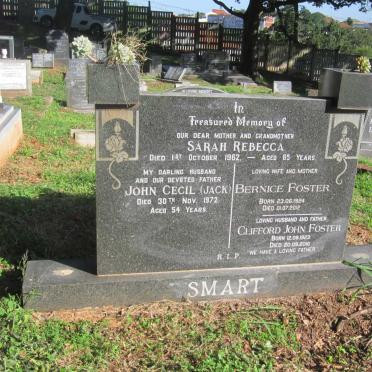 SMART Sarah Rebecca -1962 :: SMART John Cecil -1972 :: FOSTER Clifford John 1923-2016 &amp; Bernice 1924-2012