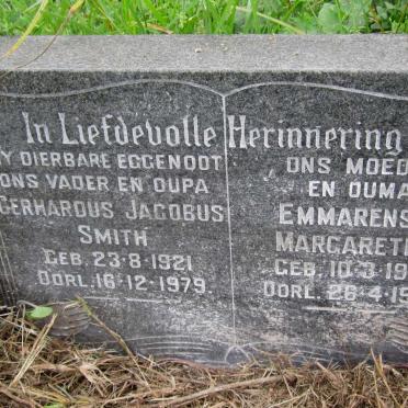 SMITH Gerhardus Jacobus 1921-1979 &amp; Emmarensia Margaretha 1912-1986
