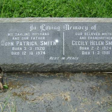 SMITH John Patrick 1920-1974 &amp; Cecily Helen 1924-1981