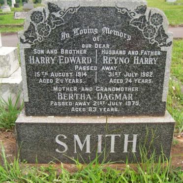 SMITH Reyno Harry -1962 &amp; Bertha Dagmar -1979 :: SMITH Harry Edward -1914