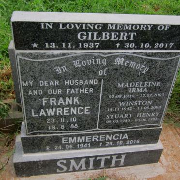 SMITH Frank Lawrence 1910-1988 :: SMITH Madeleine Irma 1910-2003 :: SMITH Gilbert 1937-2017