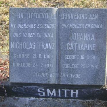 SMITH Nicholas Franz 1908-1977 &amp; Johanna Catharine 1901-1993