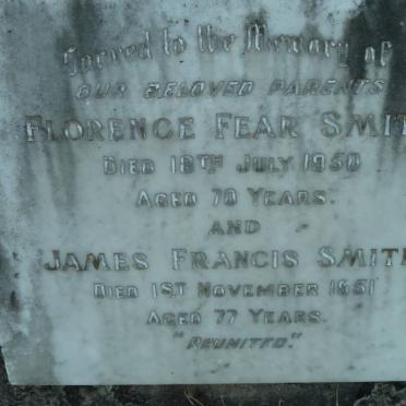 SMITH James Francis -1951 &amp; Florence Fear -1950