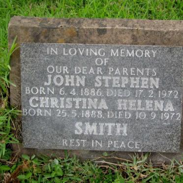 SMITH John Stephen 1886-1972 &amp; Christina Helena 1888-1972