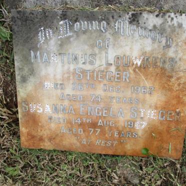 STIEGER Martinus Louwrens -1962 &amp; Susanna Engela -1967