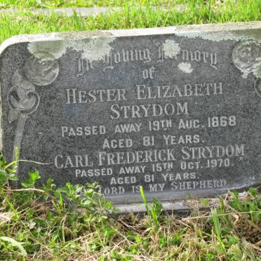 STRYDOM Carl Frederick -1970 &amp; Hester Elizabeth -1968