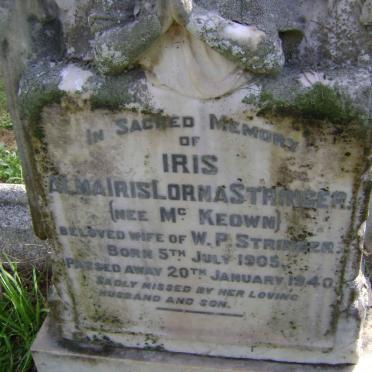 STRINGER Alma Iris Lorna nee Mc KEOWN 1905-1940