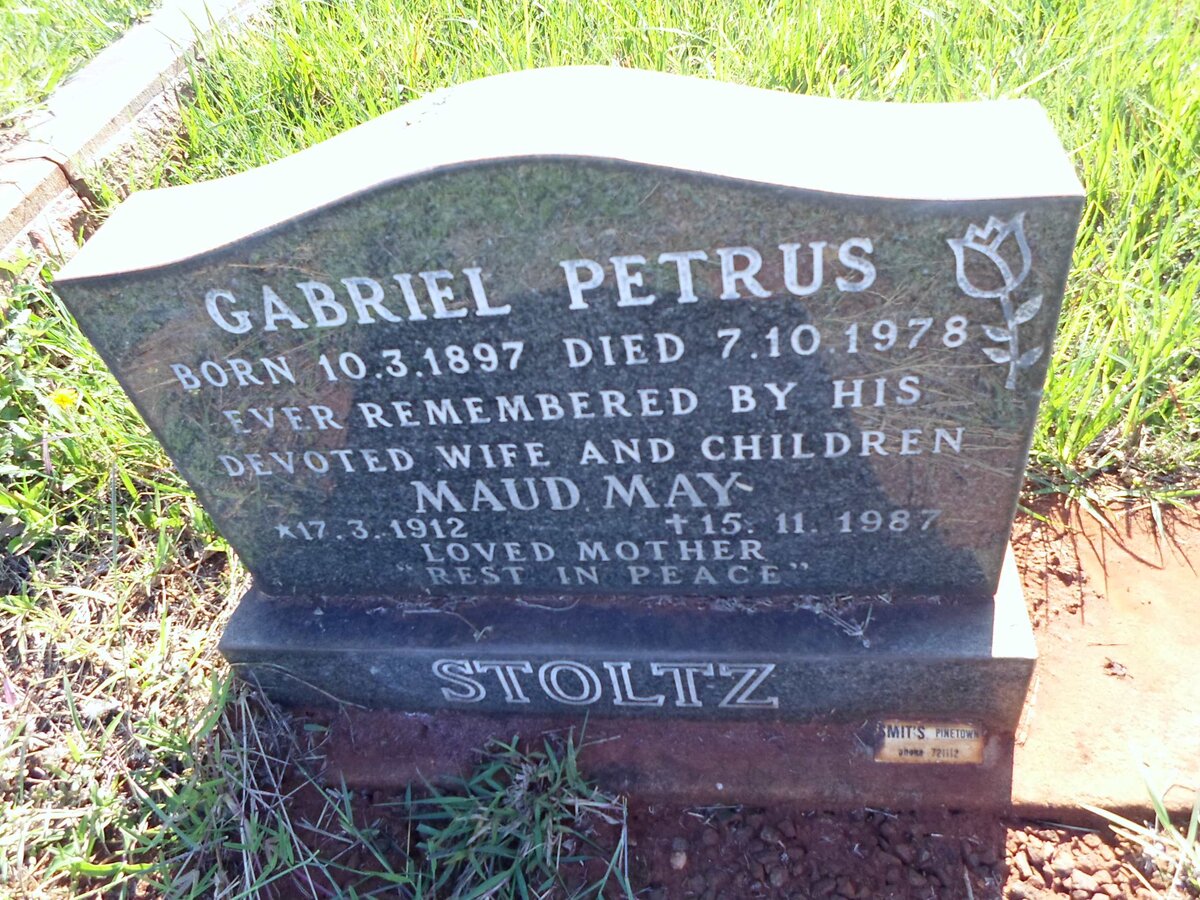 STOLTZ Gabriel Petrus 1897-1978 &amp; Maud May 1912-1987