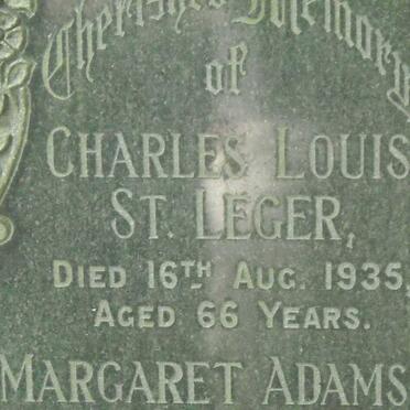 ST. LEGER Charles Louis -1935 &amp; Margaret Adamson -1938