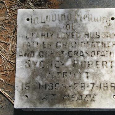 STRUTT Reginald George William 1928-2004 :: Sydney Robert Anthony 1964-1992 :: STRUTT Sydney Robert 1905-1981