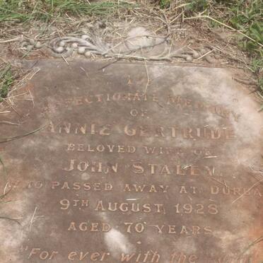 STALEY Albert -1968 :: STALEY John 1938 &amp; Madge 1961 :: STALEY Pauline -1961 :: STALEY Annie Gertrude -1928