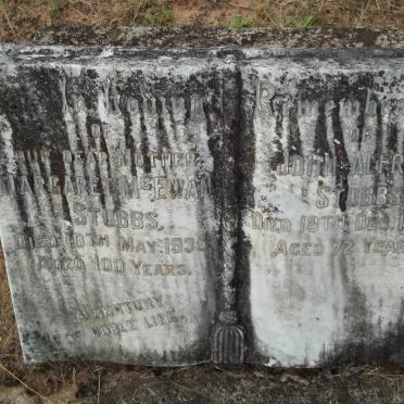 STUBBS John Alfred -1945 ::  Margaret McEwan STUBBS -1935