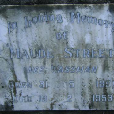 STREET Maude nee WASSMAN 1890-1953
