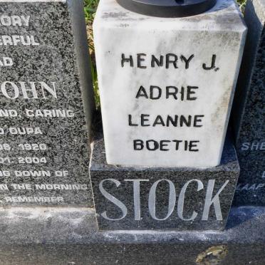 STOCK Henry John 1920-2004 &amp; Anna 1931-1989 