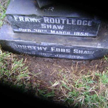 SHAW Frank Routledge -1955 &amp; Dorothy Ebbs -1974