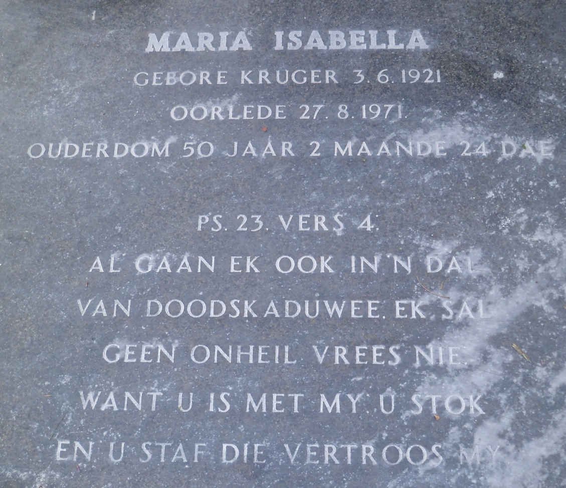 SHAW Maria Isabella nee KRUGER 1921-1971