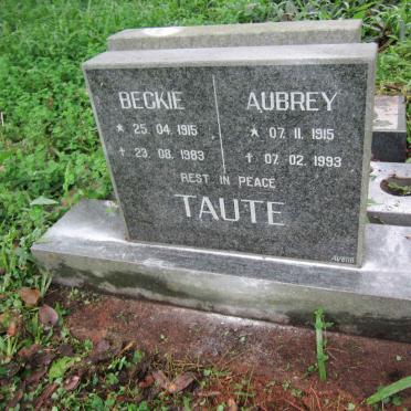 TAUTE Aubrey Hilton 1915-1993 &amp; Beckie 1915-1983