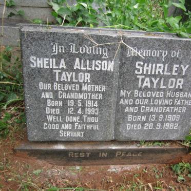 TAYLOR Shirley 1909-1982 &amp; Sheila Allison 1914-1993